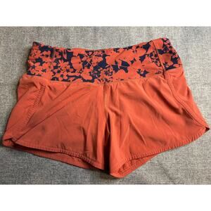 Lululemon Run Time Shorts II Efflorescent Dark Canyon/ Onyx Blue Floral Trim sz2